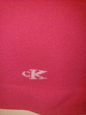 Calvin Klein Coral Pink Crop Fitted Tank Top White Logo On Botton Back S